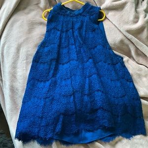 Blue Lace Halter Top